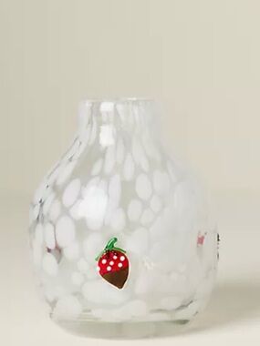 NEW Anthroplogie Icon Confetti Glass Vase, Chocolate Strawberry